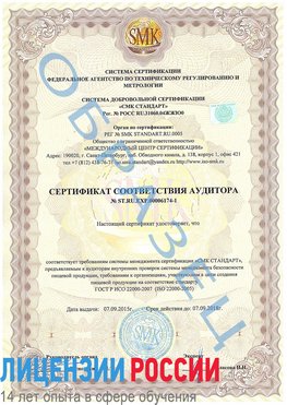 Образец сертификата соответствия аудитора №ST.RU.EXP.00006174-1 Югорск Сертификат ISO 22000